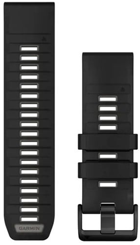 Garmin QuickFit 26 Watch Bands, Black/Pebble Gray Silicone