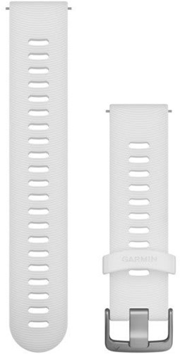 Garmin Bandjes met snelsluiting (20 mm), Wit siliconen band met roestvrijstalen gesp