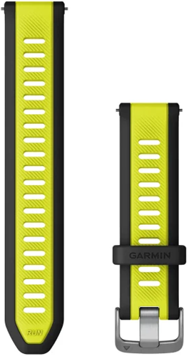 Garmin Quick Release polsband 20 mm, Amp yellow siliconen/Zwart