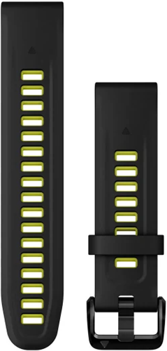 Garmin QuickFit 20mm horlogeband, Zwart/Electric Lime siliconen