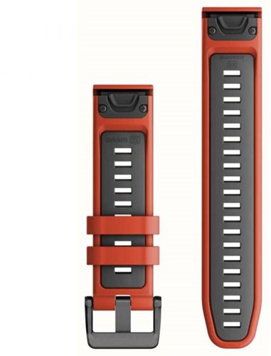 Garmin Quickfit watch-banden van 22mm, Flame Red/Graphite siliconen