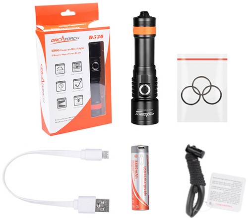 Orca D530 Red beam Duiklamp-2