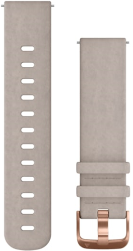 Garmin Quick release polsband 20mm, grijs suede met roségouden gesp