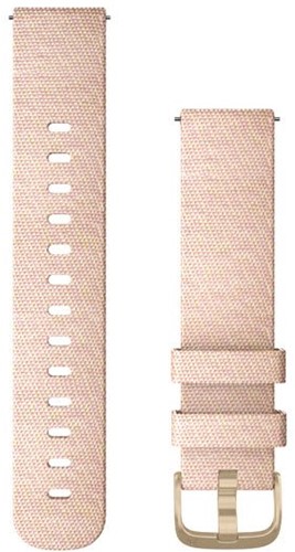 Garmin Bandjes met snelsluiting (20 mm), Zachtroze geweven nylon met light gold gesp