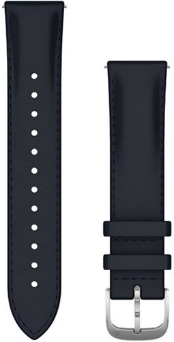Garmin Bandjes met snelsluiting (20 mm), Marineblauw italiaans leer met zilverkleurige gesp