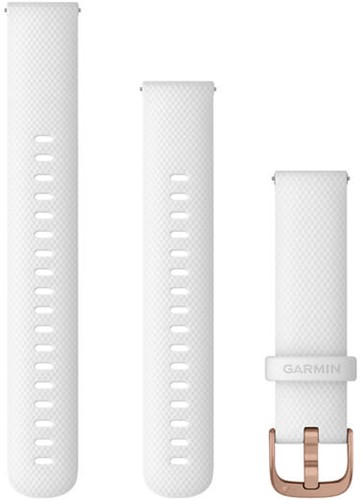 Garmin Bandjes met snelsluiting (18 mm), Wit met rose gold gesp
