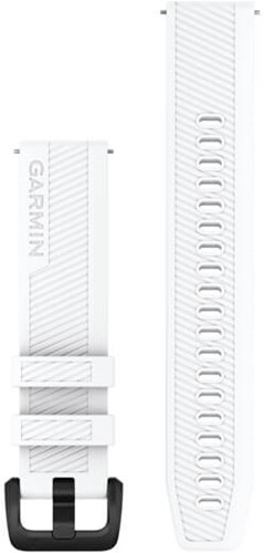 Garmin Bandjes met snelsluiting (20 mm), Wit met zwarte roestvrijstalen gesp