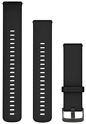 Garmin Bandjes met snelsluiting (22mm), Zwart met slate gesp