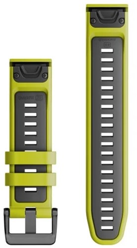 Garmin Quickfit watch-banden van 22mm, Electric Lime/Graphite siliconen