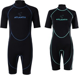 Atlantis Black/Blue 2mm Adventure Shorty