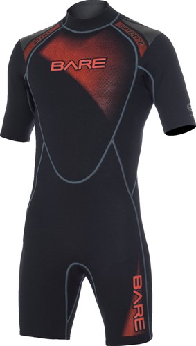 Bare 2mm duikpak Sport Shorty Red Men M