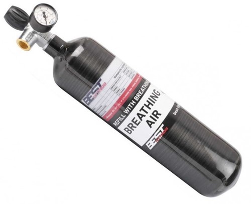 Fles Schietsport Carbon Met Kraan Met Manometer 3 Liter 300Bar