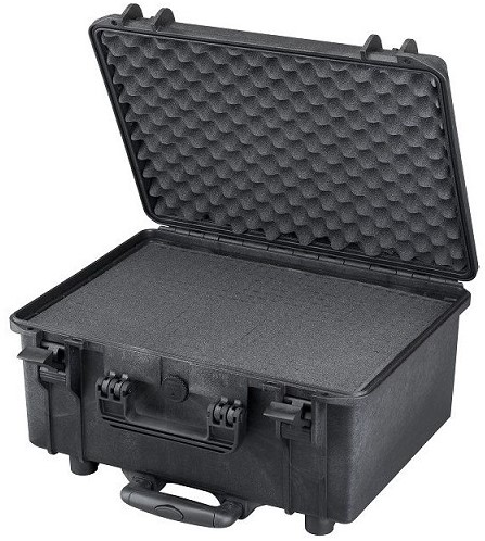 Max Case MAX 465 H 220 Black cubed foams + trolley 465 x 335 x 220 mm