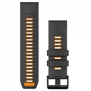 Garmin QuickFit 26 Watch Bands, Graphite/Spark Orange Silicone