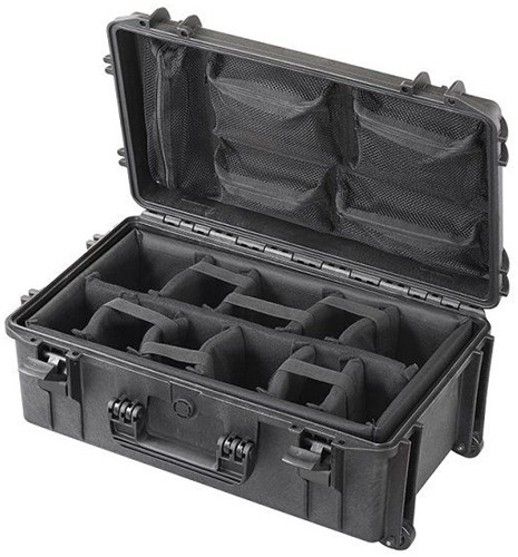 Max Case MAX 520 Black padded dividers + lid organizer + trolley 520 x 290 x 200 mm