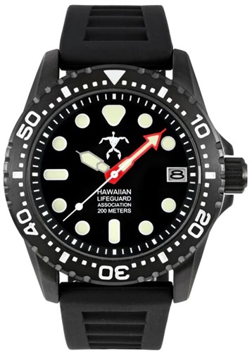 Hawaiian Lifeguard - Dive Series 2 Ss Ip Black Black Rubber: Black