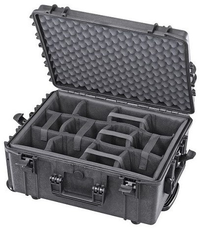 Max Case MAX 540 H 245 Black padded dividers 538 x 405 x 245 mm