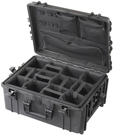 Max Case MAX 540 H 245 Black padded dividers + lid organizer 538 x 405 x 245 mm