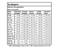 Maattabel Scubapro Droogpak man