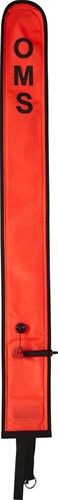 OMS Diver's Alert Marker 3.3' long ORANGE (1 meter), closed, open bottom and No-Lock LP Connector, with OPV (~ 3 kg lift)