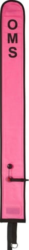 OMS Diver's Alert Marker, PINK 3.3' long (1 meter), closed, open bottom and No-Lock LP Connector, with OPV (~ 3 kg lift)