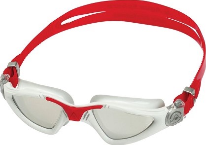 Aquasphere Kayenne Silver Titanium Mirrored Lens Grey/Red Zwembril