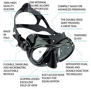 Cressi Calibro Duikmasker - Geïntegreerde Dual Frame Technologie Cressi Calibro Duikmasker - Geïntegreerde Dual Frame Technologie