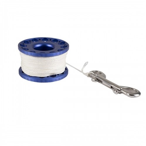 Procean Finger Reel Aluminium Blue/White String 100Ft/30M