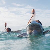 Ocean Reef Aria QR+ snorkelmasker met Snorkie-Talkie-2