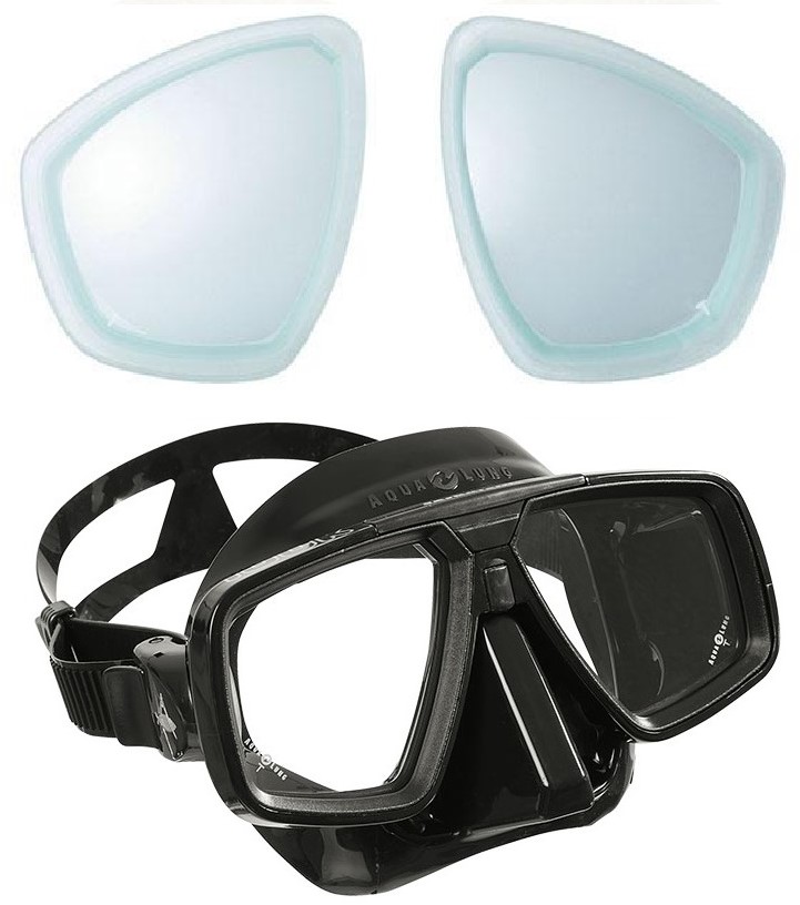 Aqualung Look mask with minus Optical Lenses bij sublub