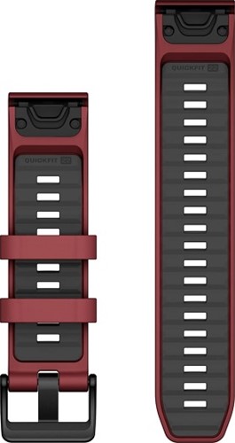 Garmin QuickFit 22 Watch Bands, Marsala/Graphite Silicone