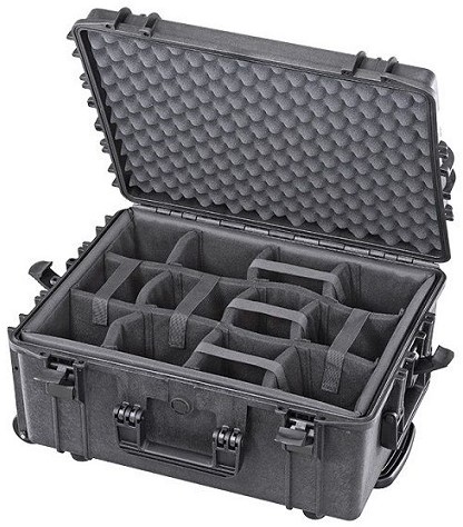 Max Case MAX 540 H 245 Black padded dividers 538 x 405 x 245 mm