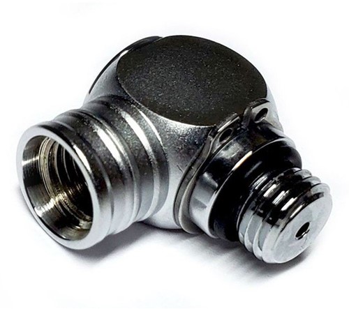 Adapter 90° 1st Stage LP SWIVEL 3/8 lage druk voor automatenslang