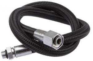 Regulator hose flex 3/8 black 