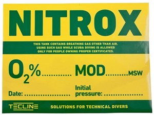 Tecline Informatie Sticker Nitrox 20x15cm (Engels)