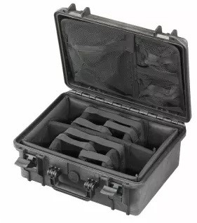 Max Case MAX 380 H 160 Black padded dividers + document pouch with lid organizer 380 x 270 x 160 mm