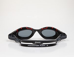 Zoggs Predator Flex Polarised Black Red Polarized Smoke Small