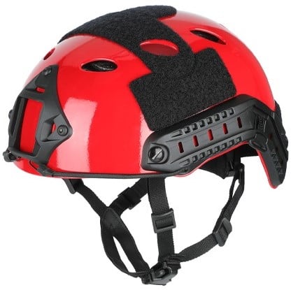 BigBlue Technical Diving Helmet Glossy Red with two light mounts - XL