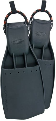 Tecline Rubber Fins PowerJet,  with SS spring straps (38/41) M - soft
