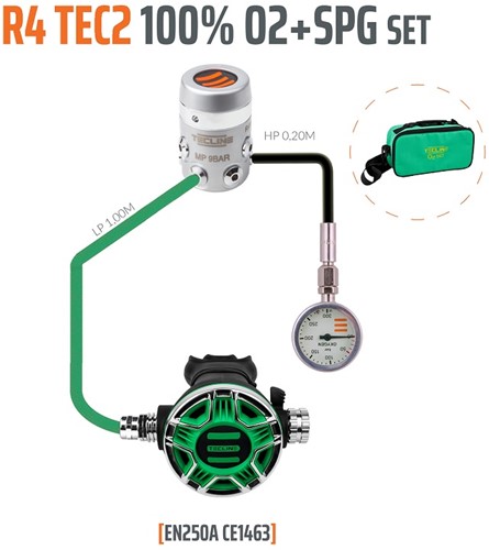 Tecline R4 / Tec2 Nitrox Stage Automatenset Met Manometer (M26)