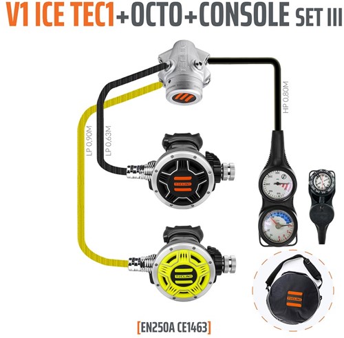 Tecline V1 Ice / Tec1 Automatenset III (Met Manometer, Dieptemeter en Kompas)