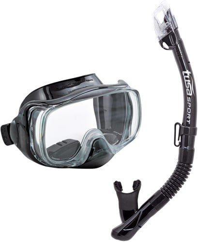 Tusa Uc-3325 Bk/Bk Mask & Snorkel Set