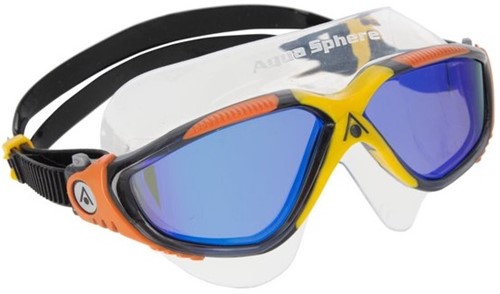 Aquasphere Vista Indigo Blue Titanium Mirrored Lens Dark Grey/Orange Zwembril